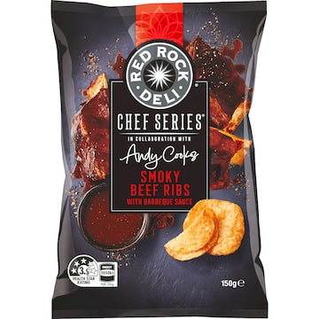 Red Rock Deli Chef Series Potato Chips Smoky Beef Ribs With BBQ Sauce 150g
