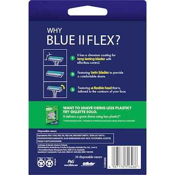 Gillette Blue 2 Flex Disposable Razors 24 pack