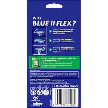 Gillette Blue 2 Flex Disposable Razors 12 pack