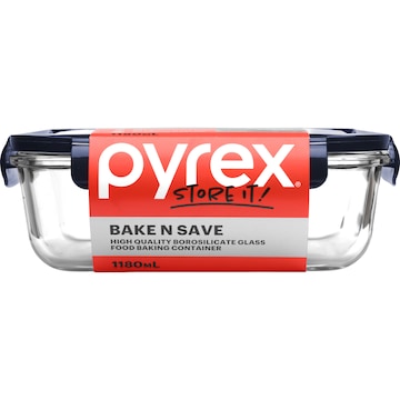 Pyrex Bake N Save Glass Food Baking Container 1.18L each