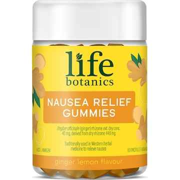 Life Botanics Nausea Relief Gummies Ginger Lemon Flavour 60 pack