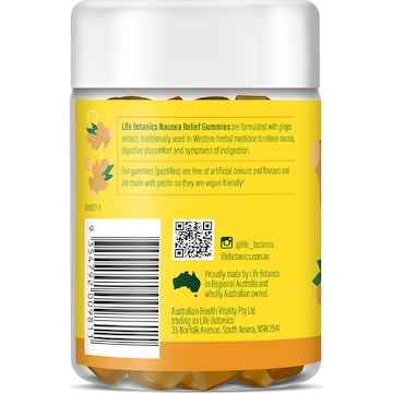 Life Botanics Nausea Relief Gummies Ginger Lemon Flavour 60 pack
