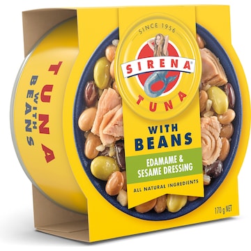 Sirena Tuna With Beans Edamame & Sesame Dressing 170g