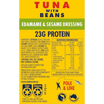 Sirena Tuna With Beans Edamame & Sesame Dressing 170g