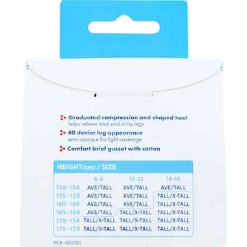 Bonds Sheer Relief Compression Hosiery 40 Denier Size T/XT each