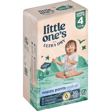 Little One's Nappy Pants Size 4 Toddler (9-14kg) 50 pack