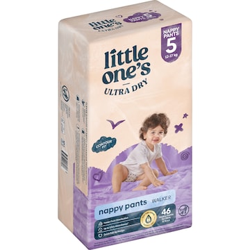 Little One's Nappy Pants Size 5 Walker (12-17kg) 46 pack