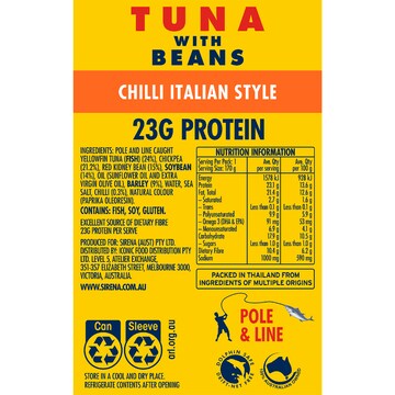 Sirena Tuna With Beans Chilli Italian Style 170g