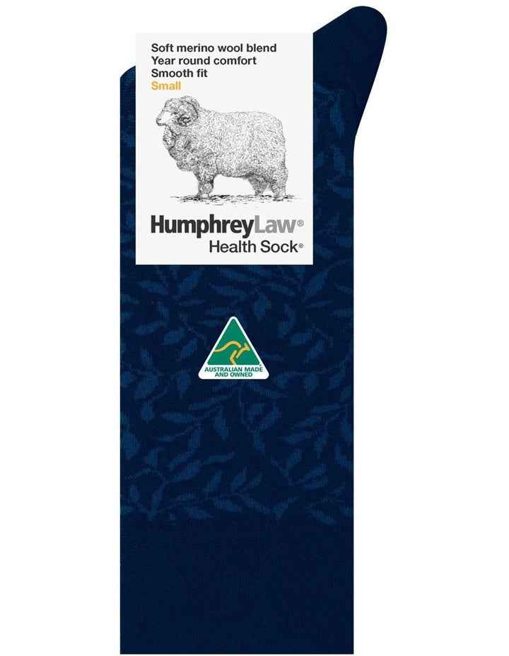 Merino Wool Blend Health Over The Calf Socks in Navy/Denim