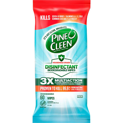 Pine O Cleen Disinfectant Biodegradable Wipes Fresh 60 pack