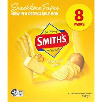 Smith's Potato Chips Kids' Lunchbox Multipack Cheese & Onion 8 pack