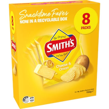 Smith's Cheese & Onion Potato Chips 19g x 8 pack