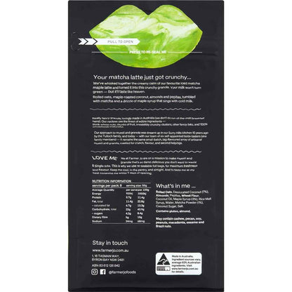 Farmer Jo Matcha Granola Maple & Coconut 400g