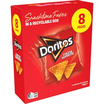 Doritos Cheese Supreme Corn Chips 19g x 8 pack