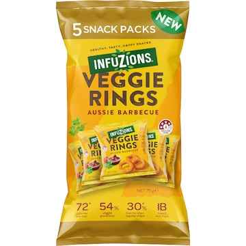 Infuzions Veggie Rings Aussie BBQ Lunch Box Snacks 5 pack