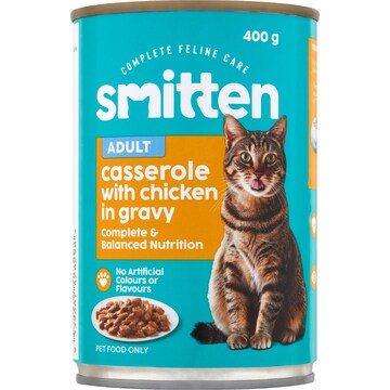 Smitten Wet Cat Food Casserole Chicken In Gravy 400g