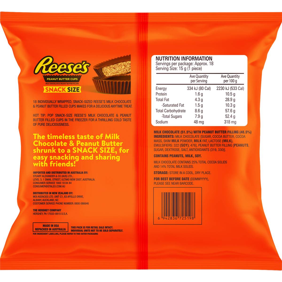 Reese's Peanut Butter Cups Snack Size 280g