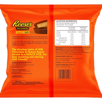 Reese's Peanut Butter Cups Snack Size 280g 18 pack