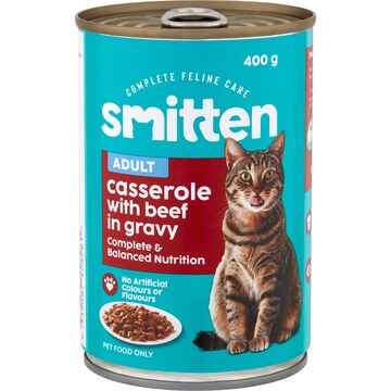 Smitten Wet Cat Food Casserole Beef In Gravy 400g