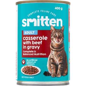 Smitten Wet Cat Food Casserole Beef In Gravy 400g