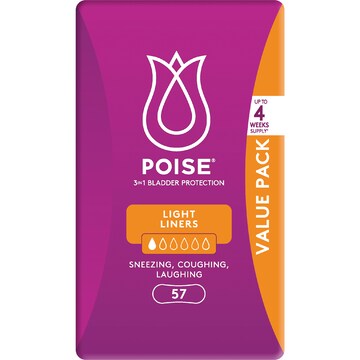 Poise Light Liner Bulk 57 pack