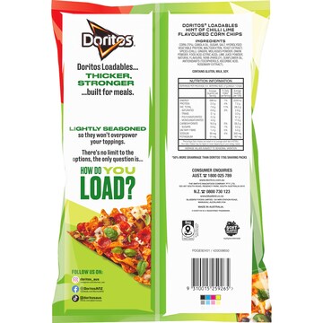 Doritos Loadables Corn Chips Splash Of Lime 255g