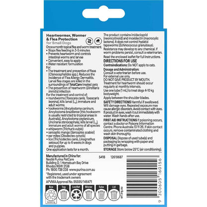 Purina Total Care Heartwormer Wormer & Flea Protection Small Dog each