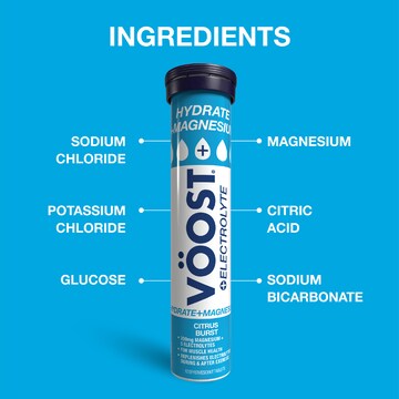 VOOST Hydrate & Magnesium Effervescent Tablets Citrus 12 pack