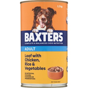 Baxter's Adult Dog Food Wet Loaf Chicken Rice & Vegetables 1.2kg