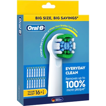 Oral-B Everyday Clean Electric Toothbrush Replacement Heads 16 pack