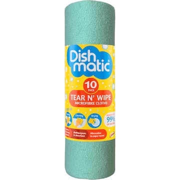 Dishmatic Tear N' Wipe Microfibre Cloths 10 pack