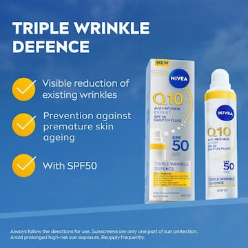 Nivea SPF50 Q10 Anti Wrinkle Expert Daily UV Fluid 40mL
