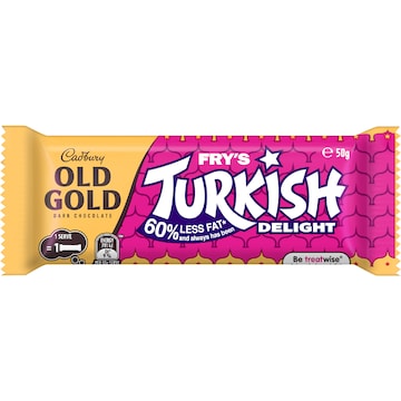 Cadbury Old Gold Turkish Delight Chocolate Bar 50g