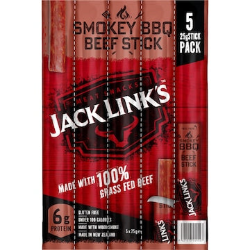 Jack Link's Smokey BBQ Beef Sticks 25g x 5 pack