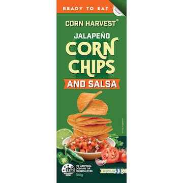 Corn Harvest Corn Chips & Salsa Jalapeno 100g