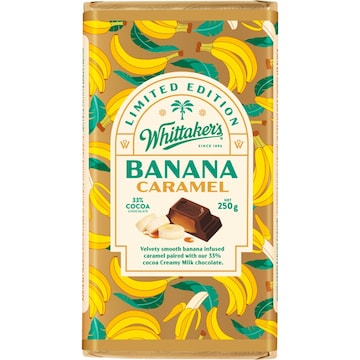 Whittaker's Banana Caramel Chocolate Block 250g