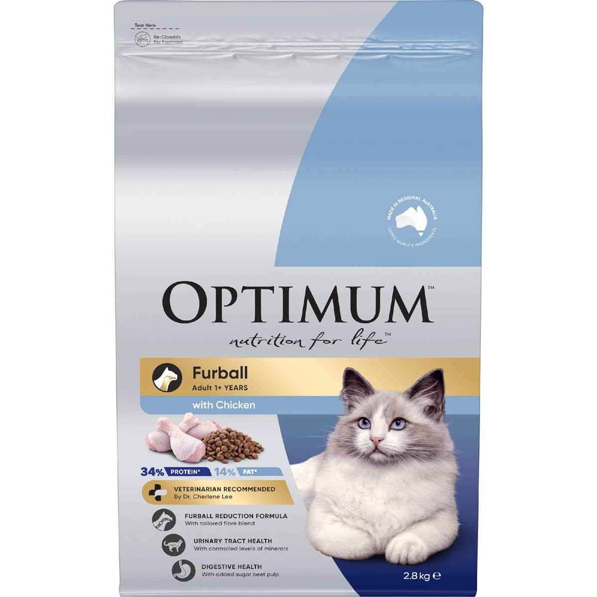 Optimum Furball Chicken Cat Food 2.8kg
