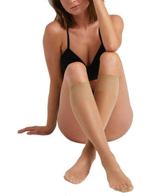 15D Sheer Knee Highs Hosiery 3 Pack in Natural