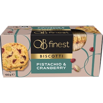 OB Finest Biscotti Biscuits Pistachio & Cranberry 100g