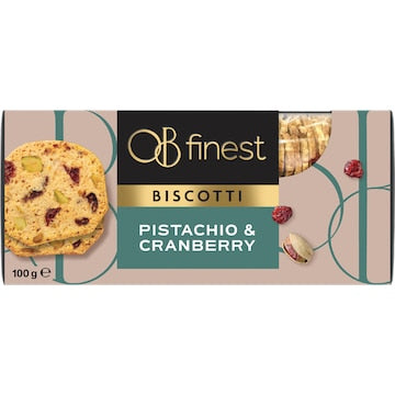 OB Finest Biscotti Biscuits Pistachio & Cranberry 100g