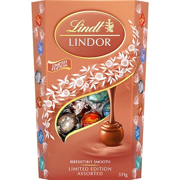Lindt Lindor Assorted Chocolate Rose Gold Cornet 331g