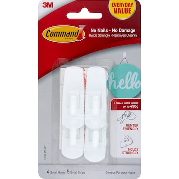 Command Everyday Value General Purpose Small Hooks 4 pack