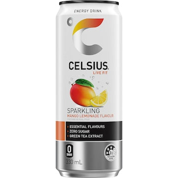 Celsius Sparkling Energy Drink Mango Lemonade 300mL