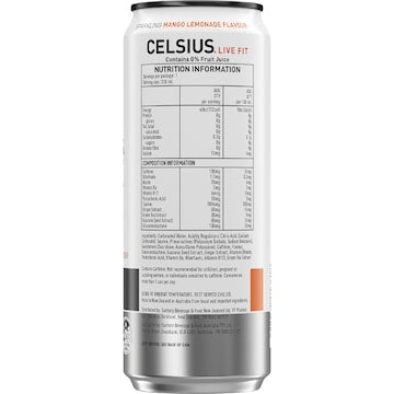 Celsius Sparkling Energy Drink Mango Lemonade 300mL