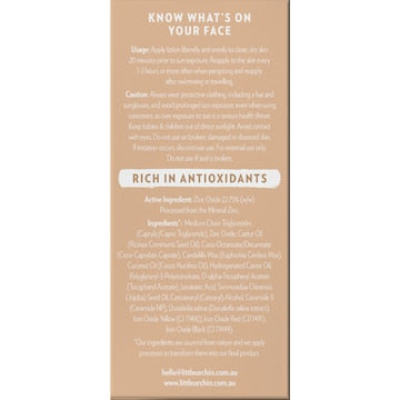 Little Urchin SPF50 Face Natural Sunscreen Light Tint 50g
