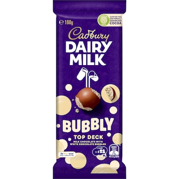 Cadbury Dairy Milk Bubbly Top Deck Chocolate Block 160g