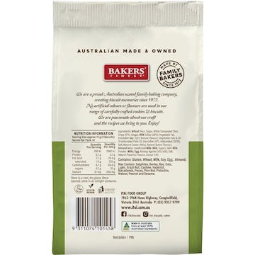 Bakers Finest White Choc & Pistachio Flavoured Cookies 275g
