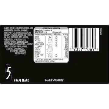 5Gum Grape Spark Sugar Free Chewing Gum 27g