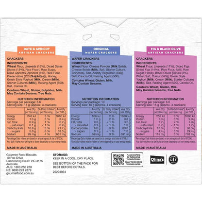 Olina's Bakehouse Entertainers Selection Artisan & Wafer Crackers 300g