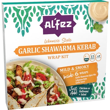 Al'Fez Lebanese Style Shawarma Kebab Wrap Kit Mild & Smoky 268g
